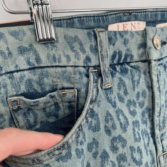 Jen7 For All‎ Mankind Ankle Skinny Jeans Blue Leopard Slimming Stretch 6 New - Picture 3 of 9